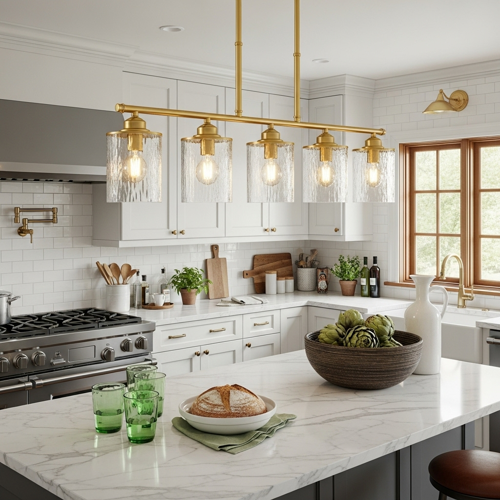American style copper glass lampshade chandelier