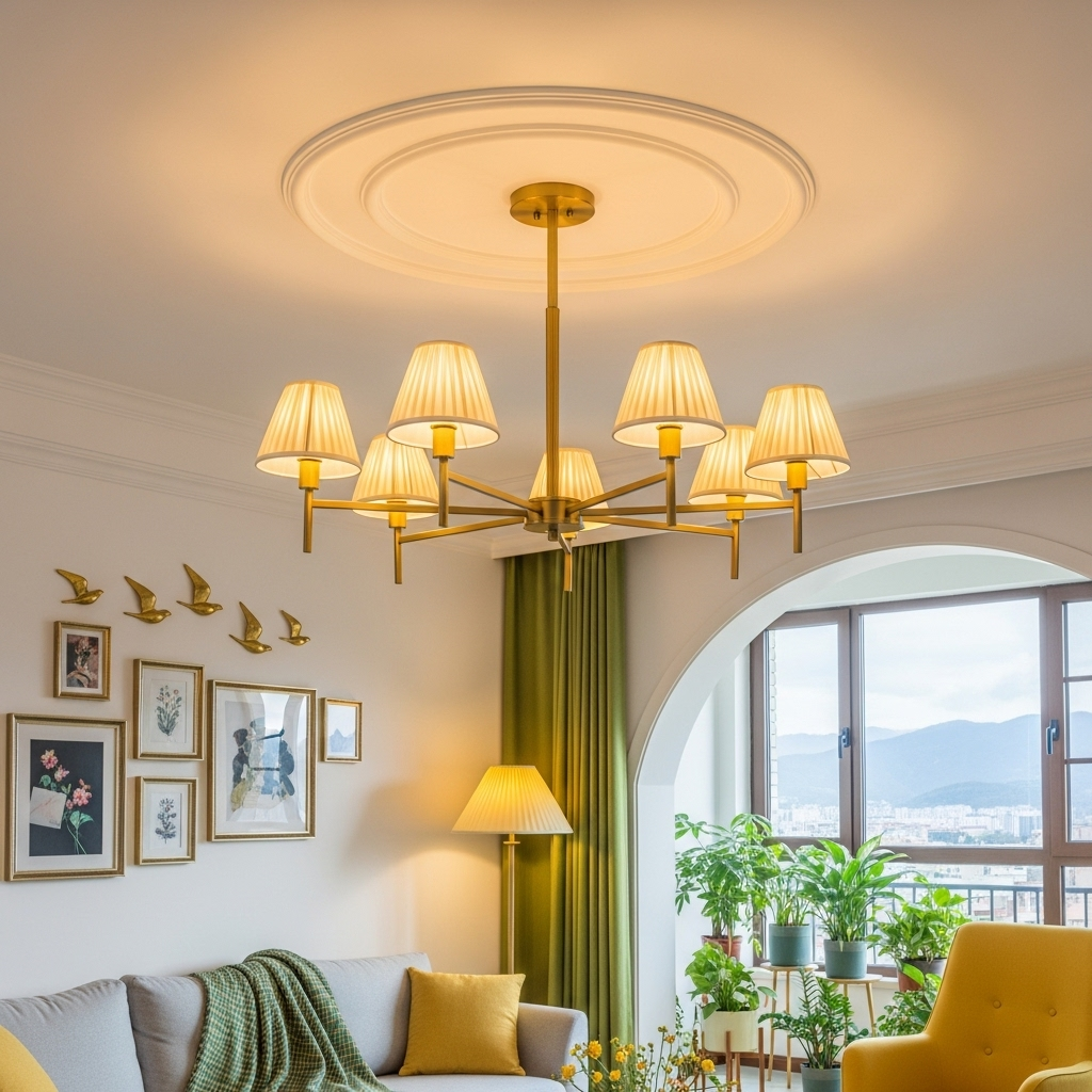 Pastoral style lampshade chandelier