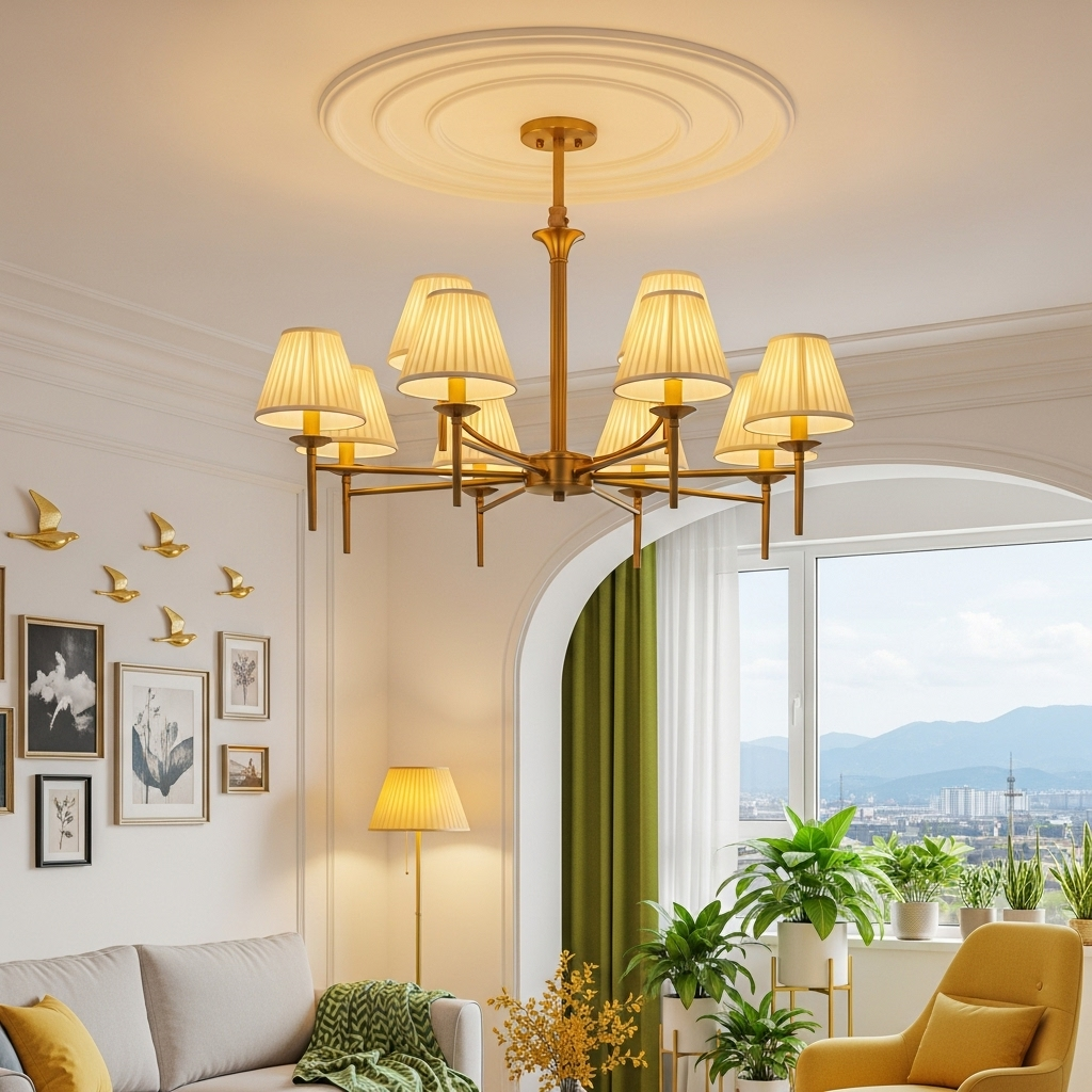 Pastoral style lampshade chandelier