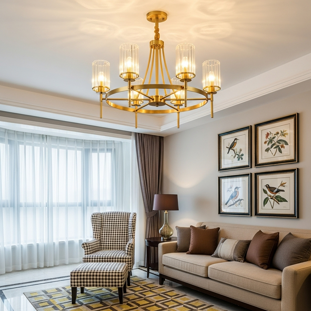 American crystal lamp column chandelier