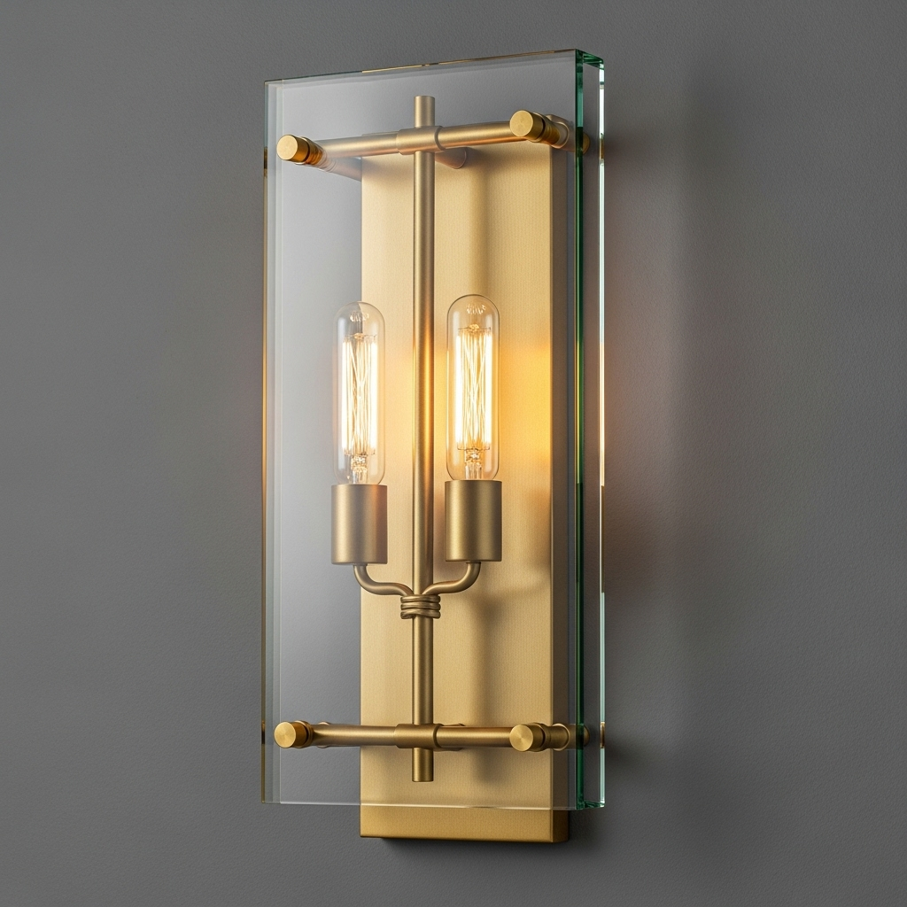Simple style glass wall lamp