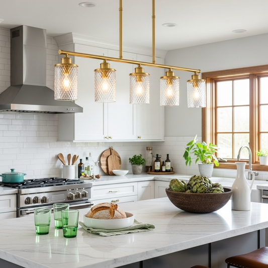 American style copper glass lampshade chandelier