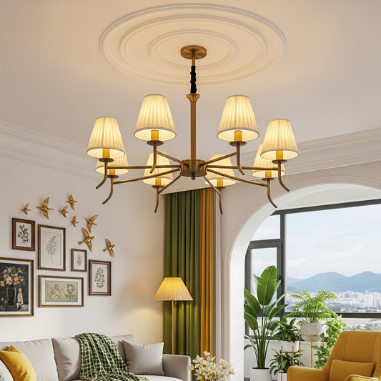 Pastoral style lampshade chandelier