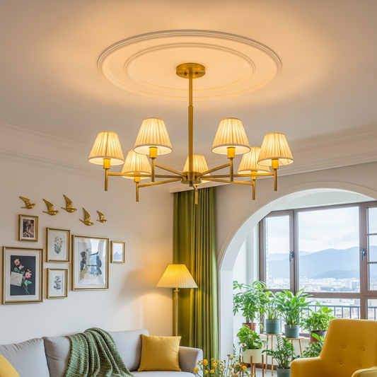 Pastoral style lampshade chandelier