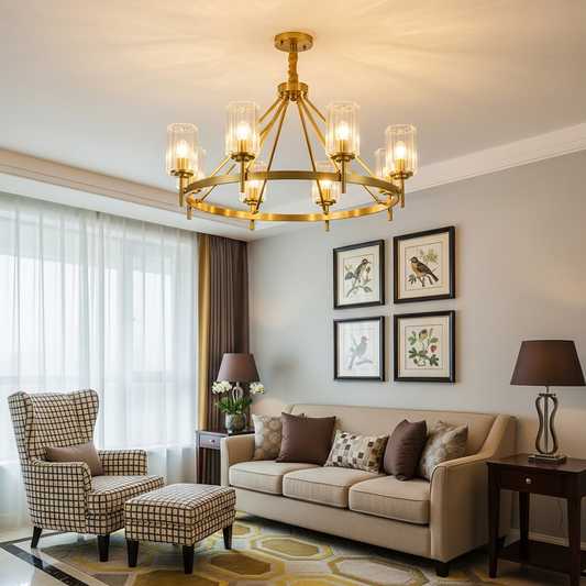 American crystal lamp column chandelier